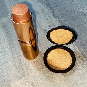BECCA highlighter Champagne Pop and Chocolate Geode duo set